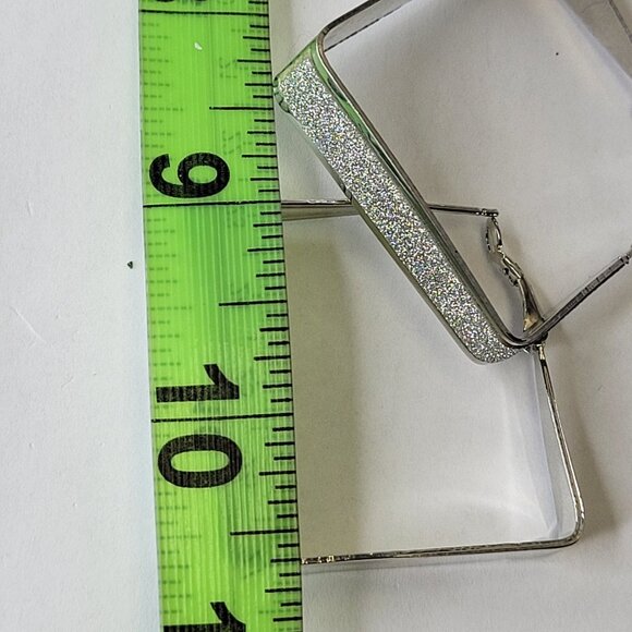 Square Silver Tone Earrings - Picture 5 of 15